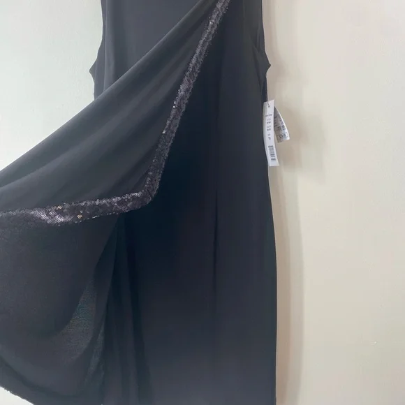 Scarlett Asymmetrical Black Dress - Picture 3 of 9